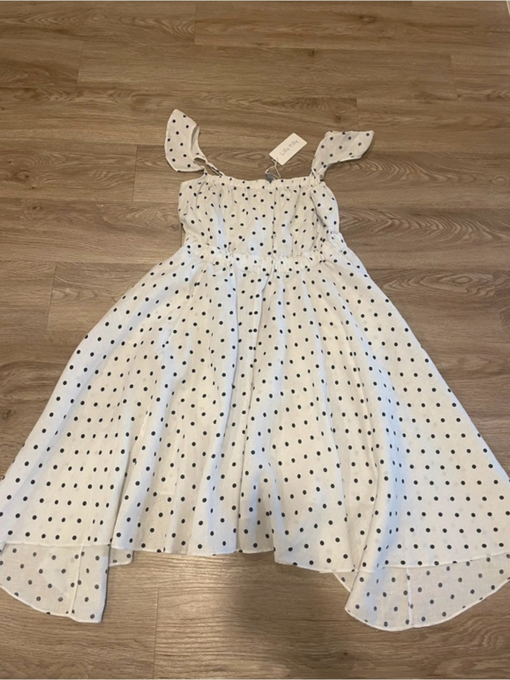 Lilly Pilly White Polka Dot Sundress size S NWT Straps with ruffles - Picture 4 of 8